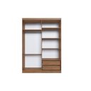 Ver imagem 3 de Guarda-roupa Oxford 4 Portas 2 Gavetas 6 Prateleiras Casajá - Freijo/off