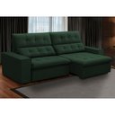 Ver imagem 1 de Sofá Retrátil Reclinável para Sala 3 Lugares 250cm Vincent F04 Veludo Verde - Lyam Decor