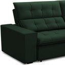 Ver imagem 5 de Sofá Retrátil Reclinável para Sala 3 Lugares 250cm Vincent F04 Veludo Verde - Lyam Decor