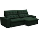 Ver imagem 2 de Sofá Retrátil Reclinável para Sala 3 Lugares 250cm Vincent F04 Veludo Verde - Lyam Decor