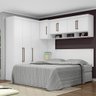 Quarto Branco Modulado Paris Guarda Roupa 2 Portas c/ Ponte Armário Aéreo - Mercado dos Móveis - 1