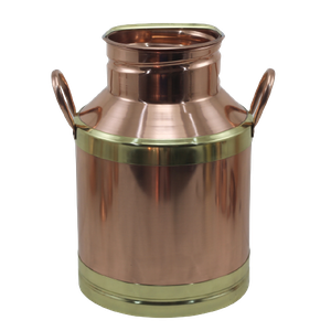 Leiteira Cobre Puro Detalhe e Alças em Latão com Tampa G N01