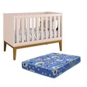 Ver imagem 1 de Berço Mini Cama Classic Rosa Fosco Pés Amadeirado com Colchão D18 - Reller Móveis Rosa Fosco