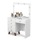 Ver imagem 2 de Penteadeira com Camarim 5 Gavetas Luiza Branco