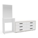 Ver imagem 2 de Cômoda Penteadeira Valência 6 Gavetas Espelho 209x160cm Branco 250802