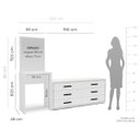 Ver imagem 3 de Cômoda Penteadeira Valência 6 Gavetas Espelho 209x160cm Branco 250802
