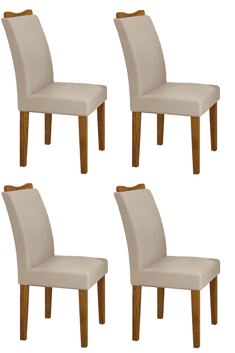 Kit 04 Cadeiras Sala de Estar Pampulha New Madeira Moveis Leifer Freijó