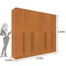 Guarda Roupa Casal 6 Portas 8 Gavetas Puxador MDF 270cm Portugal Espresso Móveis   - 4