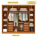Ver mais imagens de Guarda Roupa Casal 6 Portas 8 Gavetas Puxador MDF 270cm Portugal Espresso Móveis  