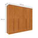 Ver imagem 4 de Guarda-Roupa Casal 6 Portas 8 Gavetas e Puxador MDF Yescasa Cinamomo Portugal