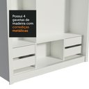 Ver mais imagens de Guarda-Roupa Casal Madesa Lyon Plus 3 Portas de Correr de Espelho Branco Cor:Branco