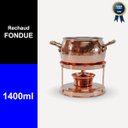 Ver imagem 2 de Conjunto para Fondue Rechaud em Cobre Puro Artesanal 1400ml