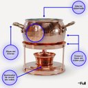 Ver imagem 4 de Conjunto para Fondue Rechaud em Cobre Puro Artesanal 1400ml