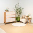 Ver imagem 3 de Cômoda Sapateira para Quarto 120cm x 120cm Dora Bege/Cinamomo/Off White