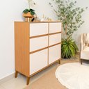 Ver imagem 4 de Cômoda Sapateira para Quarto 120cm x 120cm Dora Bege/Cinamomo/Off White