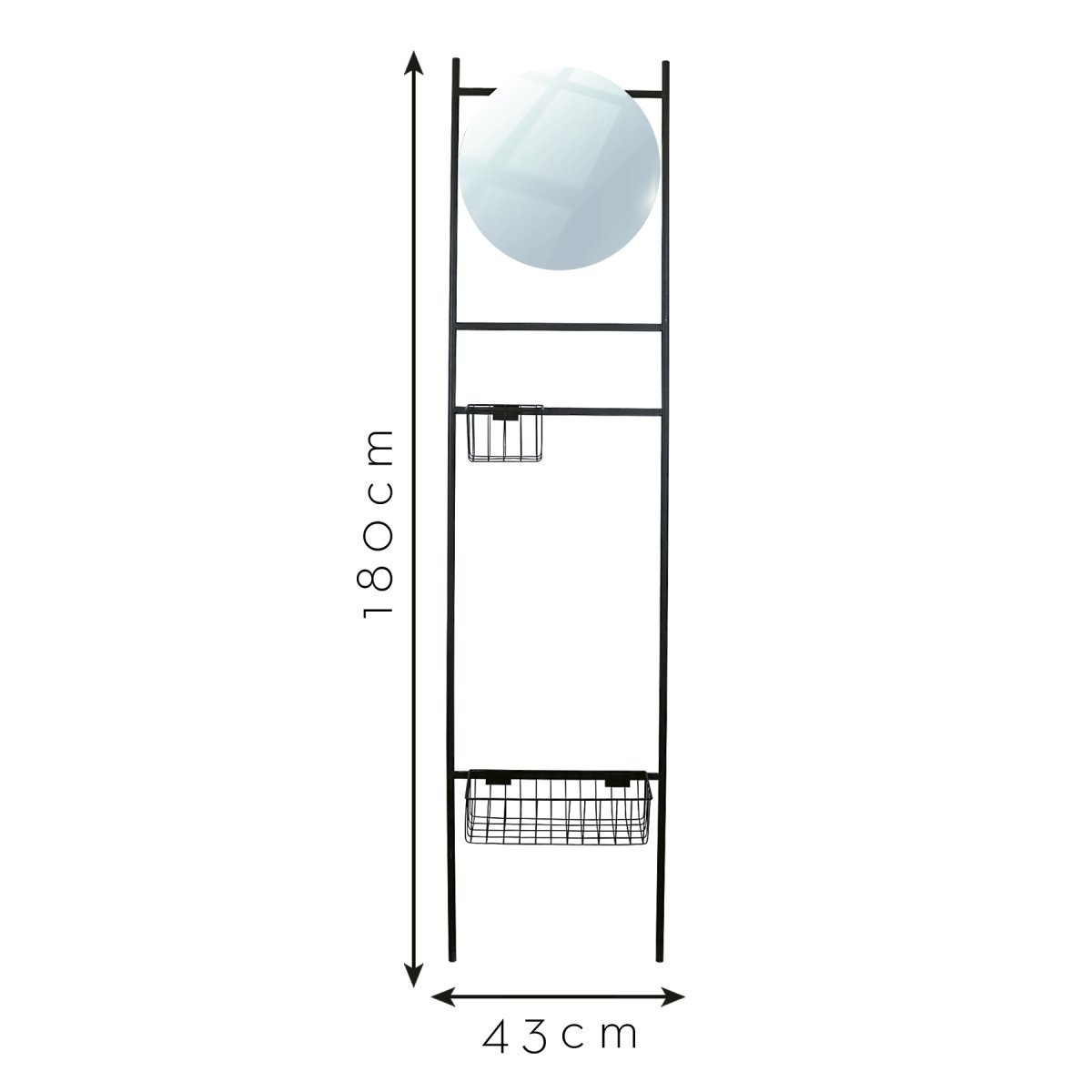 Escada Tali Multiuso Epic Preta com Cestos PG 190x45cm - 6