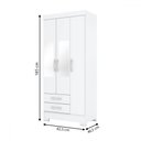 Ver imagem 4 de Guarda-roupa Solteiro 3 Portas 2 Gavetas com Espelho Branco/branco/rosa Be16 - Briz