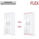 Ver imagem 5 de Guarda-roupa Solteiro 3 Portas 2 Gavetas com Espelho Branco/branco/rosa Be16 - Briz