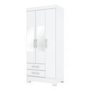 Ver imagem 2 de Guarda-roupa Solteiro 3 Portas 2 Gavetas com Espelho Branco/branco/rosa Be16 - Briz