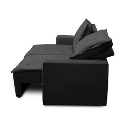 Sofá Retrátil e Reclinável 3 lugares com Molas 1,80m Ana Suede Preto Adonai Estofados - 7