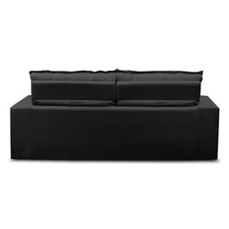Sofá Retrátil e Reclinável 3 lugares com Molas 1,80m Ana Suede Preto Adonai Estofados - 9