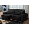 Sofá Retrátil e Reclinável 3 lugares com Molas 1,80m Ana Suede Preto Adonai Estofados - 1