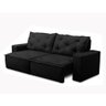 Sofá Retrátil e Reclinável 3 lugares com Molas 1,80m Ana Suede Preto Adonai Estofados - 6