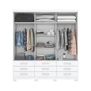 Ver imagem 2 de Guarda-Roupa Casal com Espelho 3 Portas de Correr e 9 Gavetas Camille Espresso Móveis