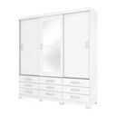 Ver imagem 3 de Guarda-Roupa Casal com Espelho 3 Portas de Correr e 9 Gavetas Camille Espresso Móveis