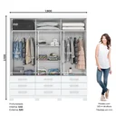 Ver imagem 4 de Guarda-Roupa Casal com Espelho 3 Portas de Correr e 9 Gavetas Camille Espresso Móveis