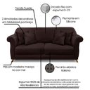 Ver imagem 6 de Kit Poltrona e Sofá Living 2 Lugares 1,60m Vênus Suede Marrom Café Pés Castanho - Pallazio