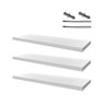 Kit 03 Prateleiras em Mdf 15mm Branco 10x30cm com Suporte Fixação - 1