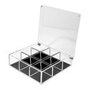 Ver imagem 3 de Porta Joias Acrílico Square com tampa articulada e 9 Nichos Centauri Acrílicos PJ-S09