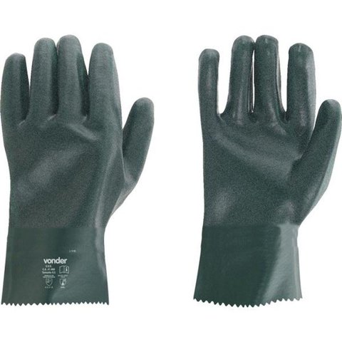 Luva Pvc Palma Áspera com Forro 26cm Pav0026 com 05 Pares -