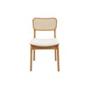 Ver imagem 6 de Cadeira de Jantar Livia Madeira Amêndoa com Encosto Ergonomico em Palhinha:linho Off White