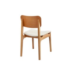 Cadeira de Jantar Livia Madeira Amêndoa com Encosto Ergonomico em Palhinha:linho Off White - 2