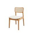 Ver imagem 1 de Cadeira de Jantar Livia Madeira Amêndoa com Encosto Ergonomico em Palhinha:linho Off White