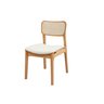 Cadeira de Jantar Livia Madeira Amêndoa com Encosto Ergonomico em Palhinha:linho Off White - 1