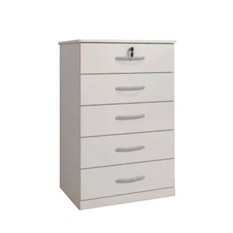 Cômoda Vane 013 5 Gavetas com Chave Organizador Quarto :Branca