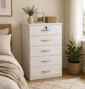 Ver imagem 2 de Cômoda Vane 013 5 Gavetas com Chave Organizador Quarto :Branca