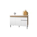 Ver imagem 3 de Balcão para Cozinha 1,2 M 3 Portas 1 Gav sem Tampo - Tatiane: Amendoa/branco