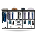 Ver imagem 1 de Cabideiro Arara Closet Casal Prateleira Aço Aramado - 4,00m Pt