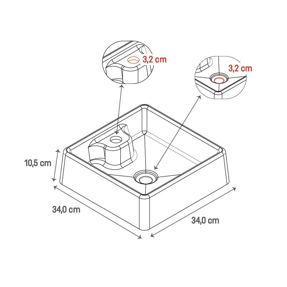 Conjunto Gabinete Balcão com Gaveta e Porta em Mdp Cuba Branca e Tampo de Vidro para Banheiro - 5