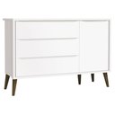 Ver imagem 4 de Quarto de Bebê Theo 2 Portas com Cômoda com Porta Branco Acetinado com Pés Amadeirado - Reller