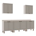 Ver imagem 1 de Cozinha Completa Liz 10 Portas 5 Prateleiras 100% MDF Branco/Fendi - Genialflex