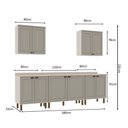 Ver imagem 4 de Cozinha Completa Liz 10 Portas 5 Prateleiras 100% MDF Branco/Fendi - Genialflex