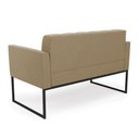Ver imagem 2 de Kit 1 Sofá Namoradeira e 2 Poltronas Suede Base Metálica Industrial Preto - D'Rossi Cor Marrom