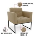 Ver mais imagens de Kit 1 Sofá Namoradeira e 2 Poltronas Suede Base Metálica Industrial Preto - D'Rossi Cor Marrom