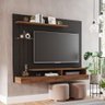 Painel Home para Tv Até 50 Polegadas 160cm Preto Cinza Chumbo 1 Prateleira Vidro Valência - 1