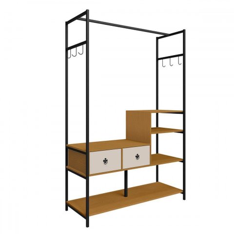 Closet Sevilha 2 Gavetas 3 Prateleiras Nature - Art Panta
